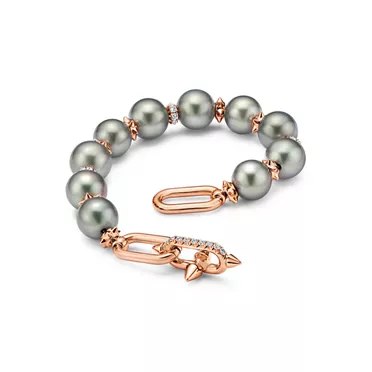 Tiffany Titan by Pharrell Williams:Tahitian Pearl Bracelet in Gold with Diamonds, 3