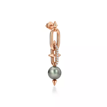 Tiffany Titan by Pharrell Williams:Tahitian Pearl Earrings in Gold with Diamonds, 2