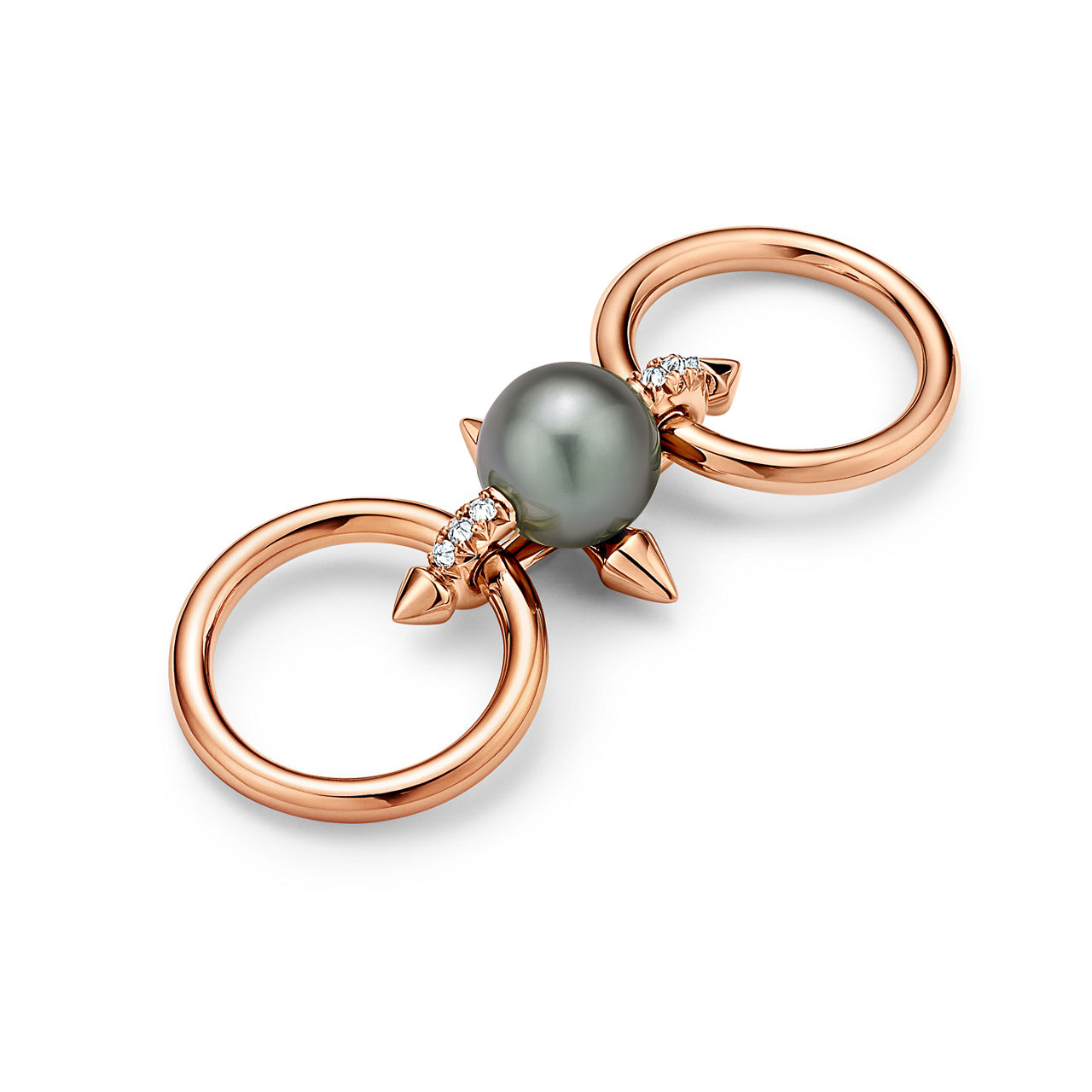 Tiffany Titan by Pharrell Williams:Tahitian Pearl Ring in Gold with Diamonds image number 3