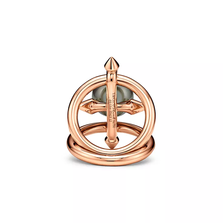 Tiffany Titan by Pharrell Williams:Tahitian Pearl Ring in Gold with Diamonds, 5