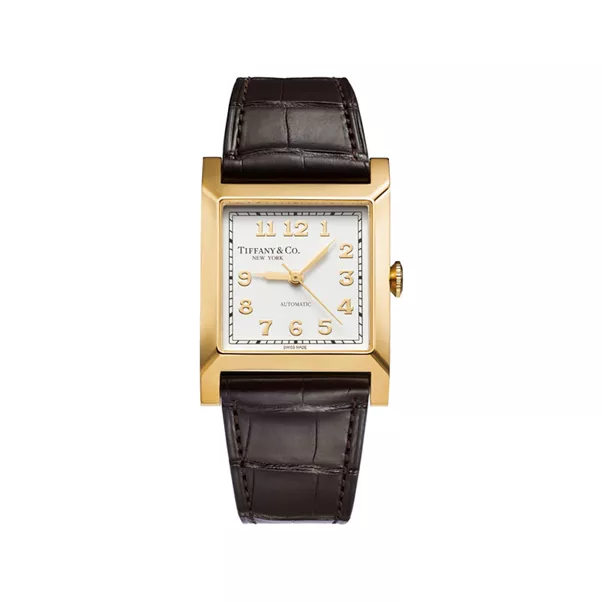 Mechanische 30-mm-Uhr in Gelbgold