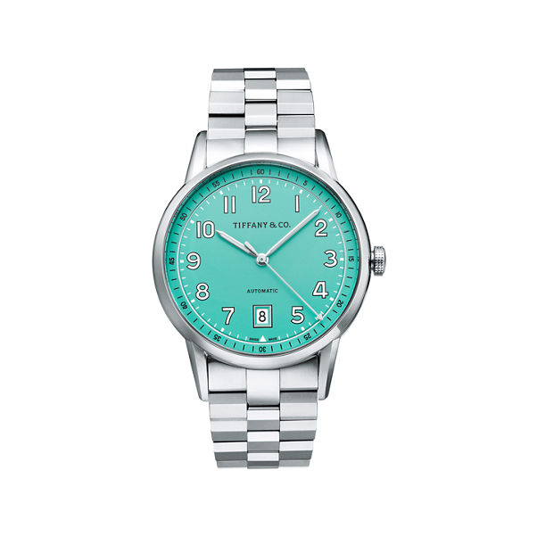 티파니 CT60®:3-핸드 40mm 워치, 스테인리스 스틸, 티파니 블루 다이얼