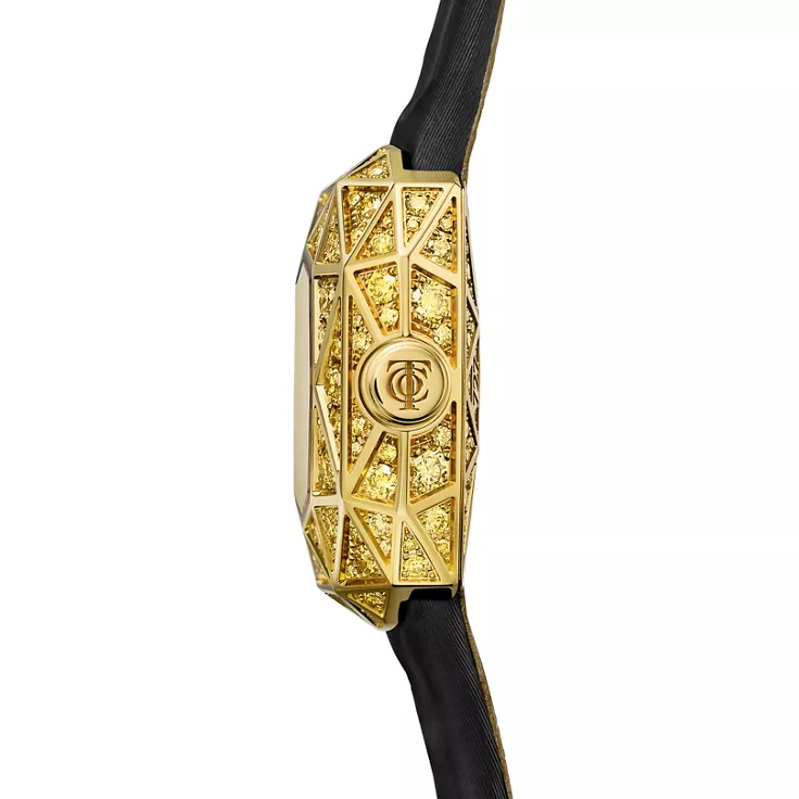 Carat 128 Facet:Watch in Yellow Gold with Yellow Diamonds, 4