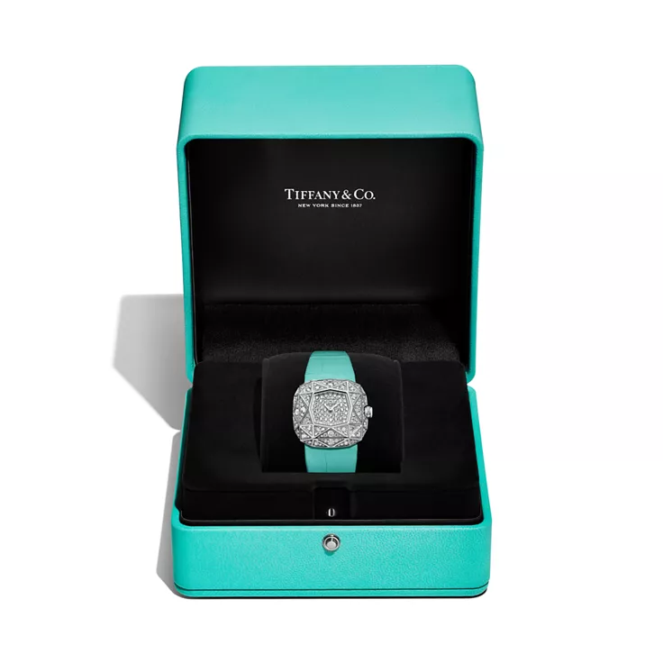 Carat 128:Facet Watch in White Gold with Diamonds, 5