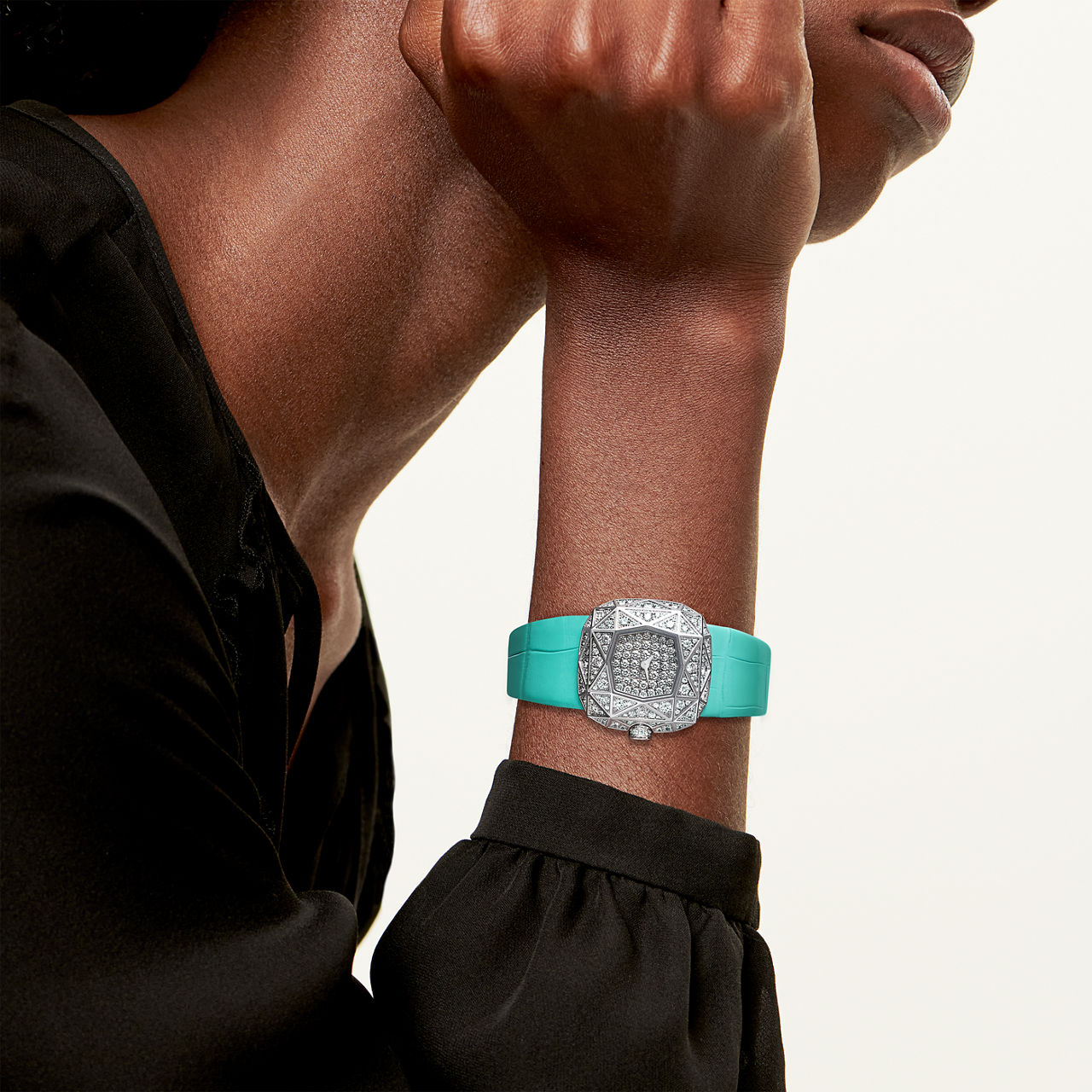 Facet Watch in White Gold with Diamonds