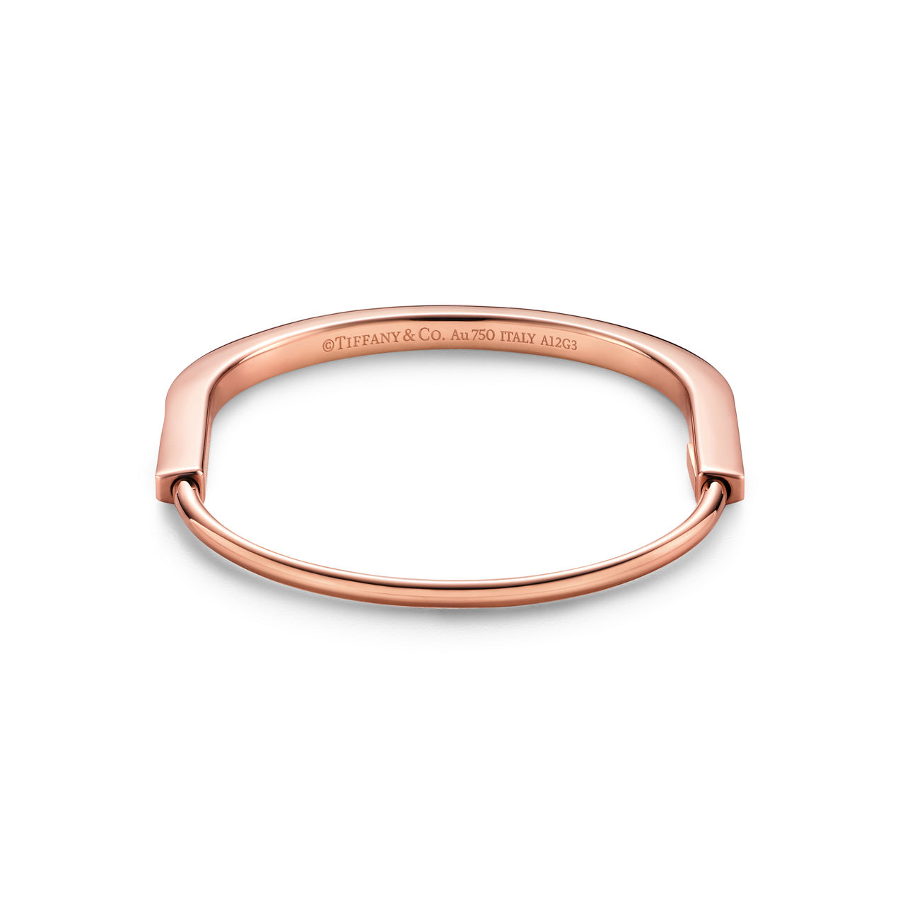 Tiffany Lock:Narrow Bangle in Rose Gold with Pink Sapphires image number 3