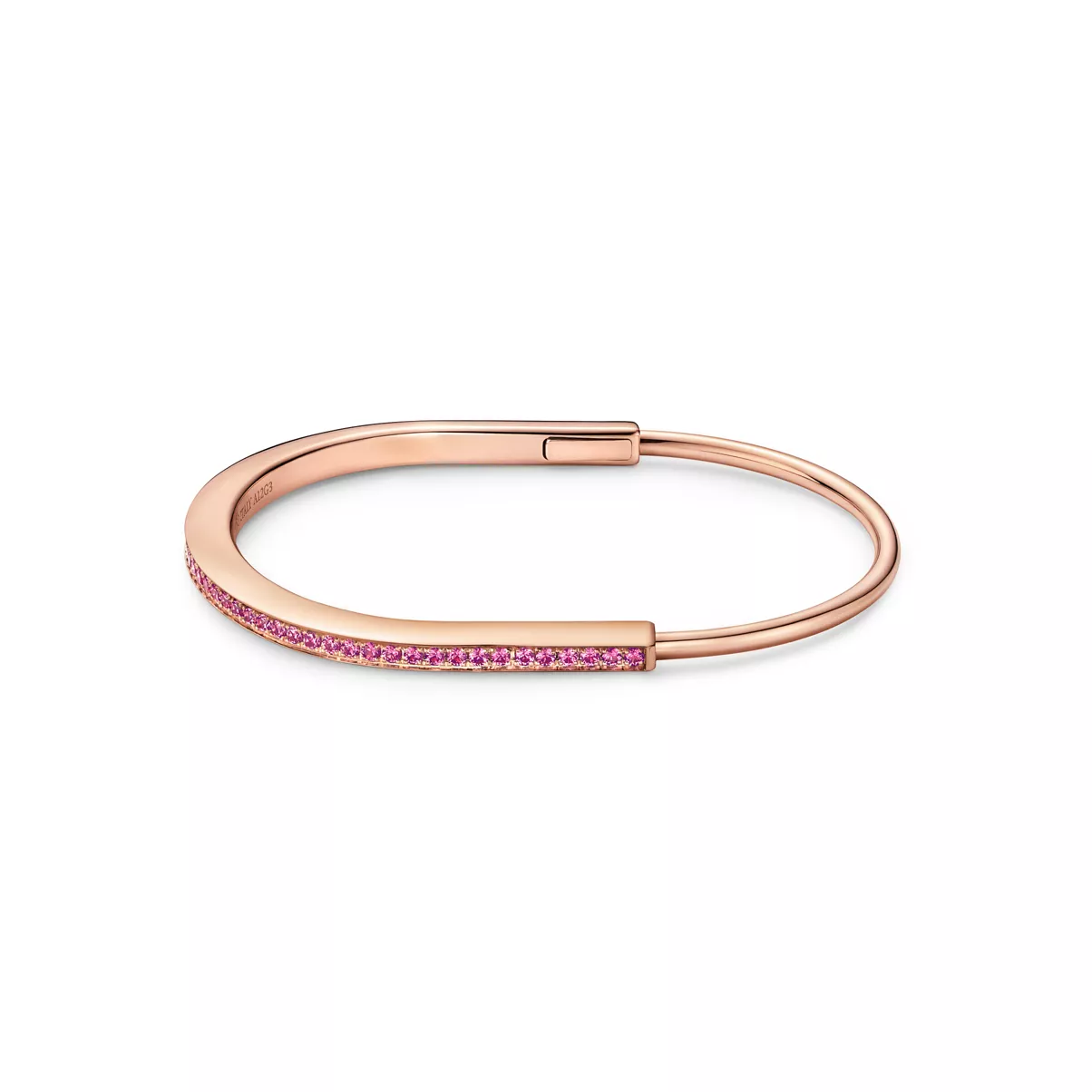 Narrow Bangle in Rose Gold with Pink Sapphires