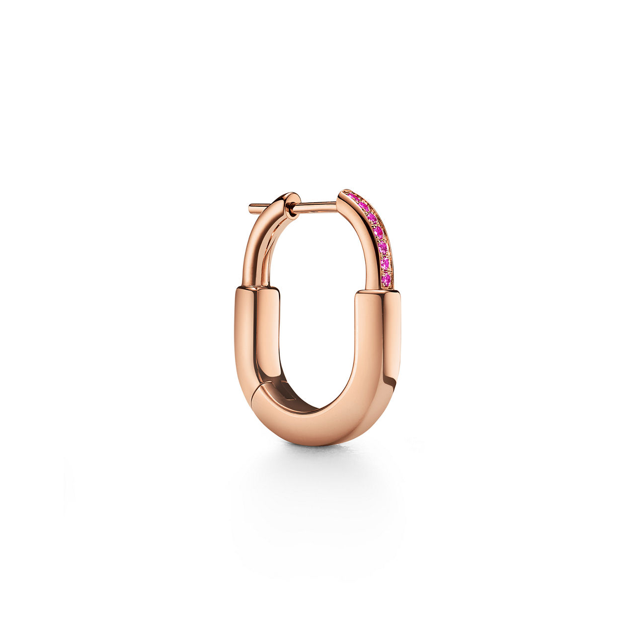 Tiffany Lock:Small Earrings in Rose Gold with Pink Sapphires image number 2