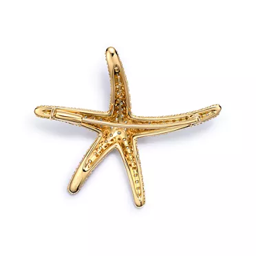 Elsa Peretti&reg;:Starfish Brooch in Yellow Gold with Pav&eacute; Diamonds, 3