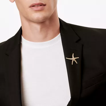 Elsa Peretti&reg;:Starfish Brooch in Yellow Gold with Pav&eacute; Diamonds, 2