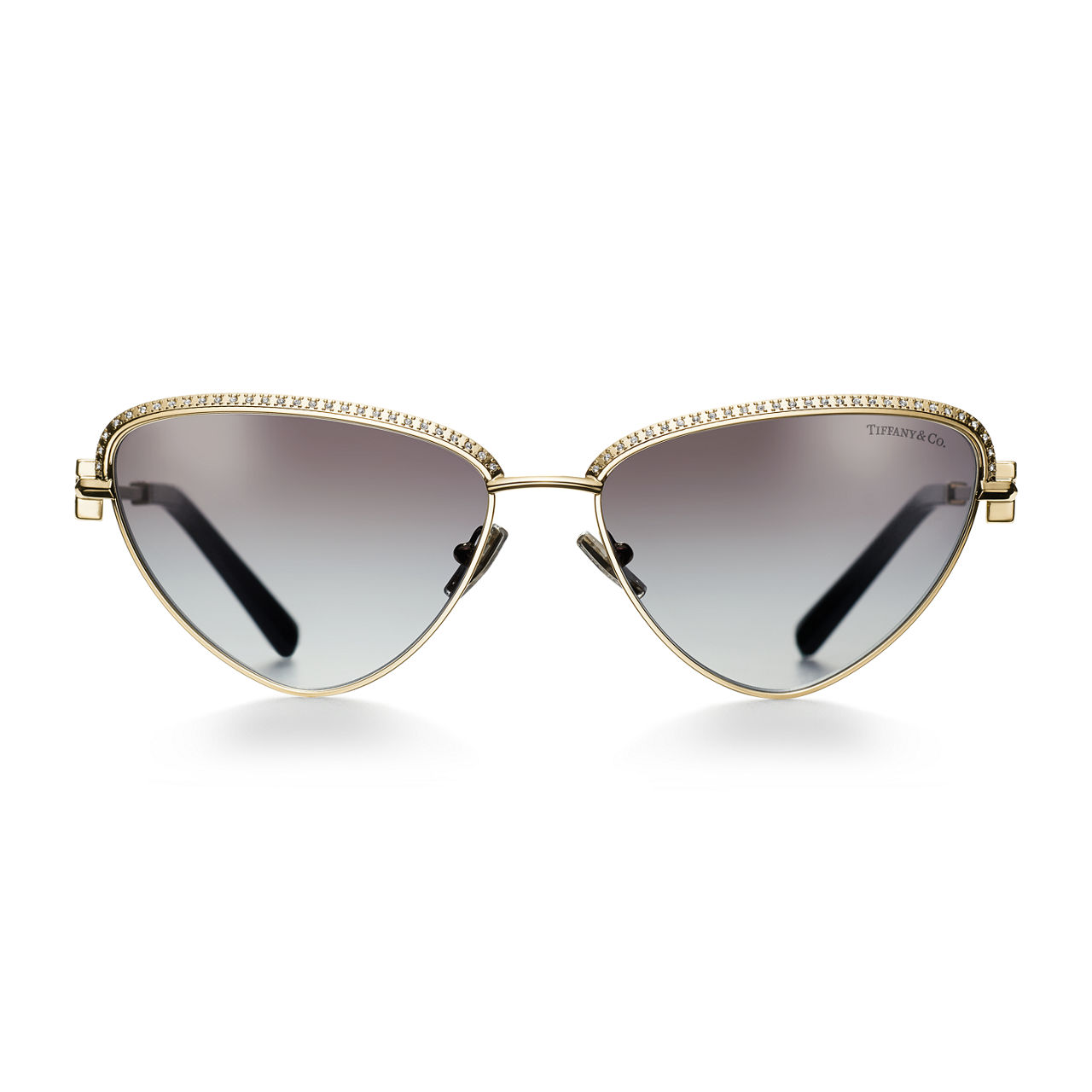 Sonnenbrille aus vergoldetem Metall mit grauen Gläsern