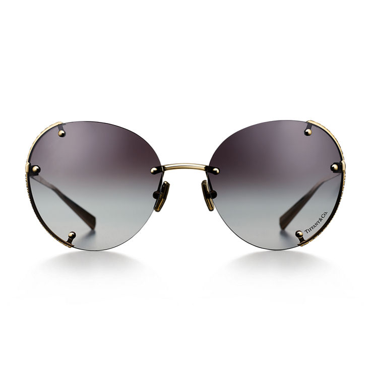 Tiffany T:Sunglasses in Gold-plated Metal with Grey Gradient Lenses image number 1