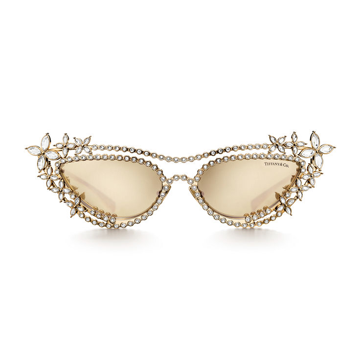 Tiffany Eyewear:Sunglasses in Gold-plated Metal with Mirrored Lenses image number 2