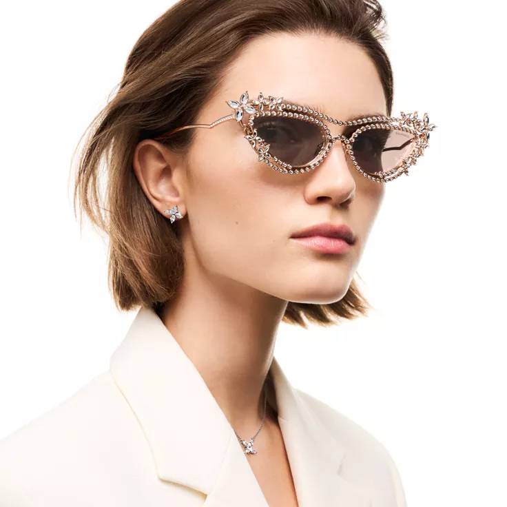 Tiffany Eyewear:Sunglasses in Rose Gold-plated Metal with Mirrored Lenses, 1
