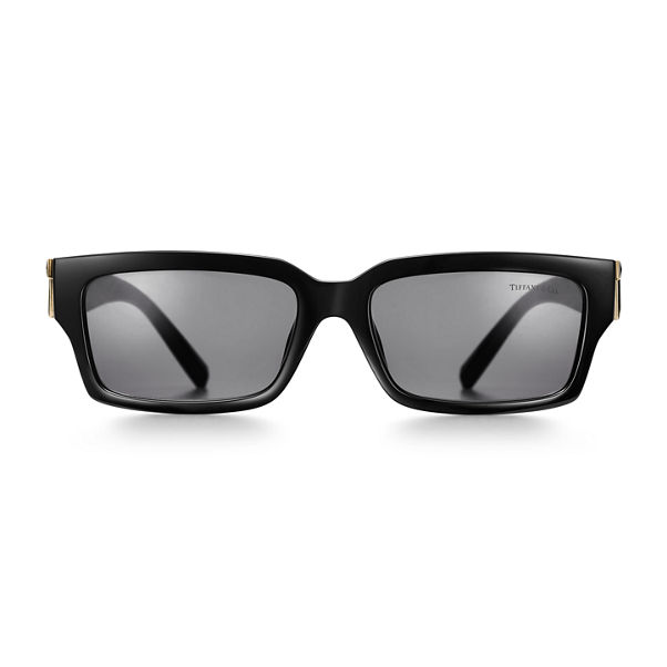 Tiffany T:Sunglasses in Black Acetate with Dark Grey Lenses