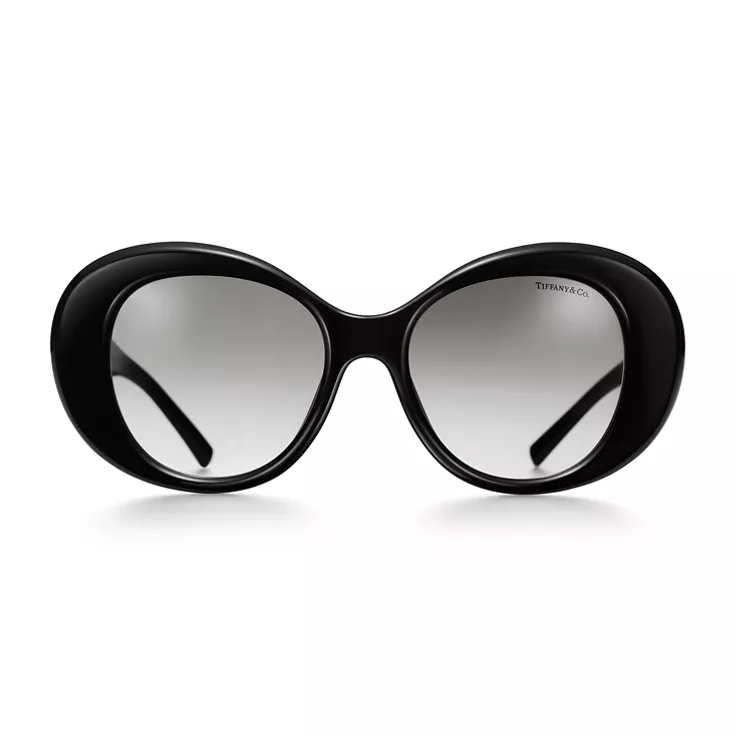 Return to Tiffany:Sonnenbrille aus schwarzem Acetat mit grauen Gl&auml;sern, 1