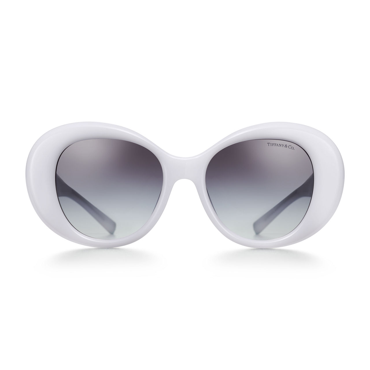 Occhiali da sole in acetato bianco opale con lenti grigie
