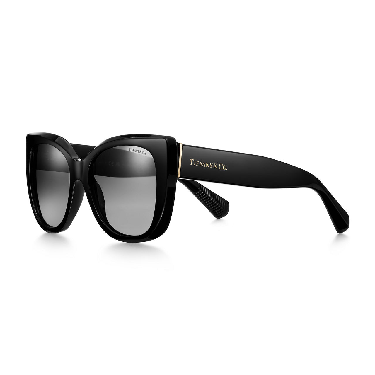 Sonnenbrille aus schwarzem Acetat, polarisiert, Farbverlauf grau