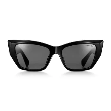 Tiffany Eyewear:Sunglasses in Black Acetate with Dark Gray Lenses, 2