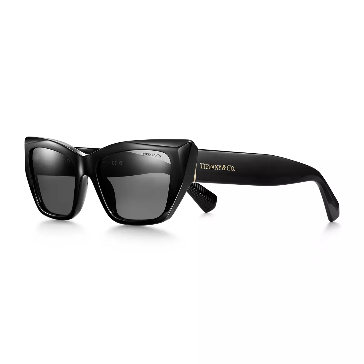 Sunglasses in Black Acetate with Dark Gray Lenses
