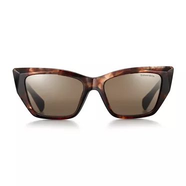 Tiffany Eyewear:Sunglasses in Tortoise Acetate with Light Brown Lenses, 2