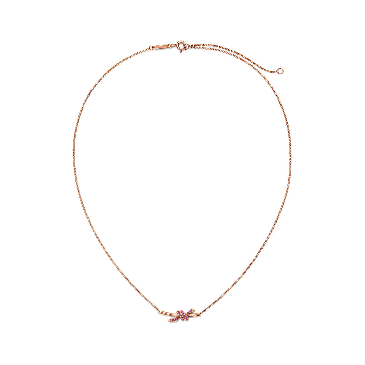 Collezione Knot by Tiffany:Pendente in oro rosa con zaffiri rosa numero immagine 2