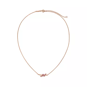 Tiffany Knot:項鍊 玫瑰金鑲嵌粉色藍寶石, 2