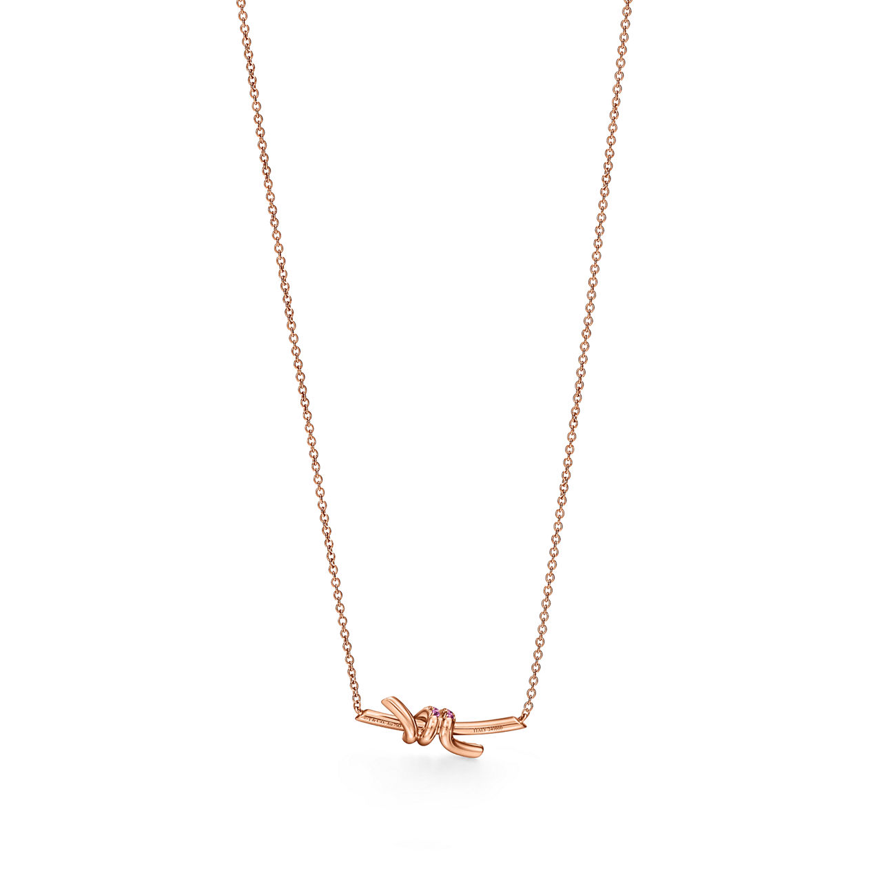 Collezione Knot by Tiffany:Pendente in oro rosa con zaffiri rosa numero immagine 3