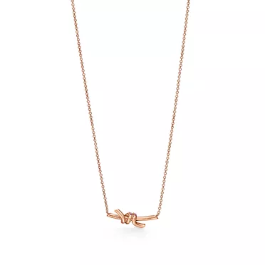 Tiffany Knot:項鍊 玫瑰金鑲嵌粉色藍寶石, 3
