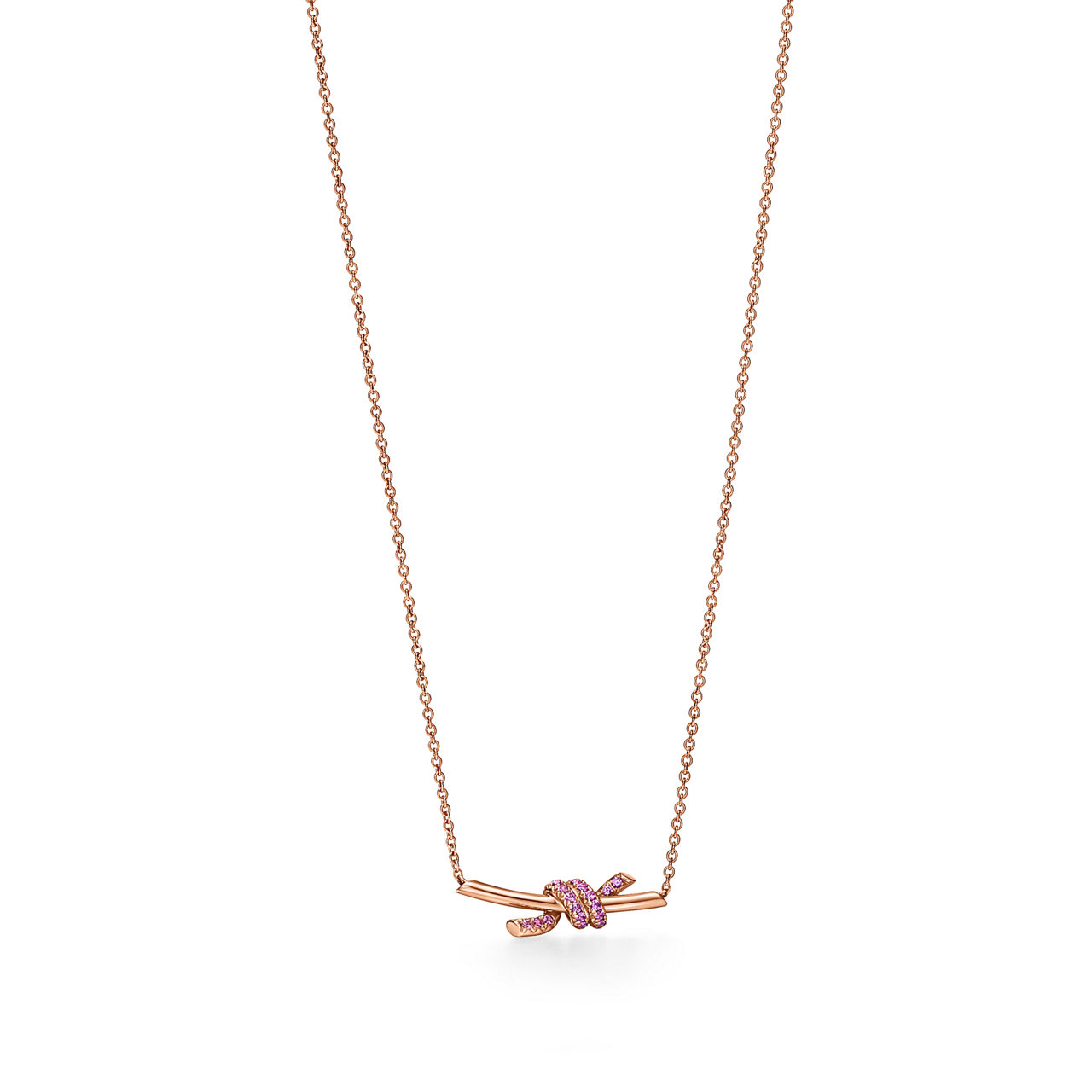Collezione Knot by Tiffany:Pendente in oro rosa con zaffiri rosa numero immagine 0