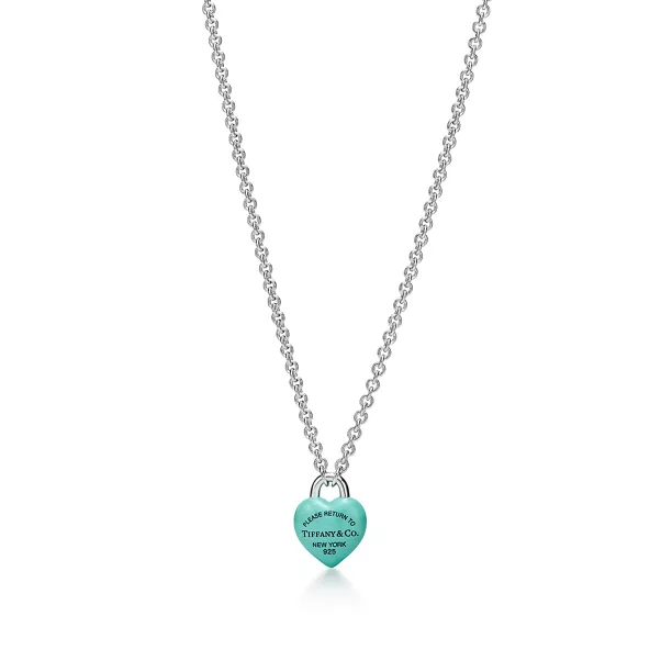 Full Heart Pendant in Sterling Silver with Tiffany Blue®