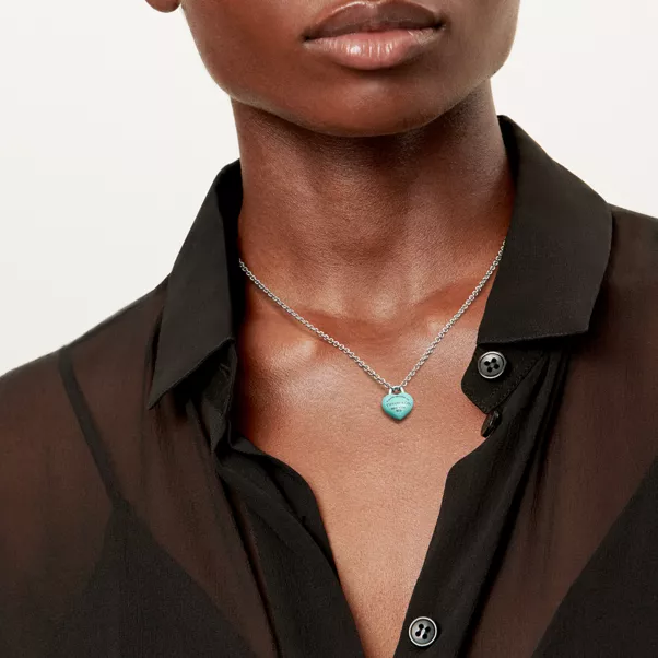 Full Heart Pendant in Sterling Silver with Tiffany Blue®
