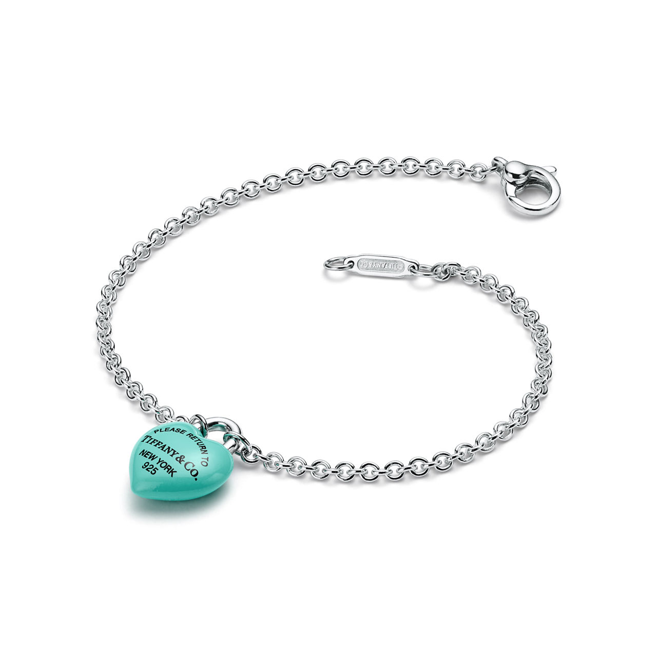 Return to Tiffany™:Full Heart Bracelet in Sterling Silver with Tiffany Blue® image number 3