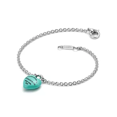 Return to Tiffany&trade;:Full Heart Bracelet in Sterling Silver with Tiffany Blue&reg;, 3