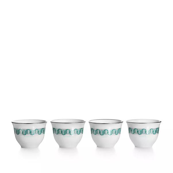 Set di quattro tazze da caffè Arabic, in Tiffany Blue®