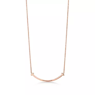 Tiffany T:Smile Small Pendant in Rose Gold with Diamonds, 3