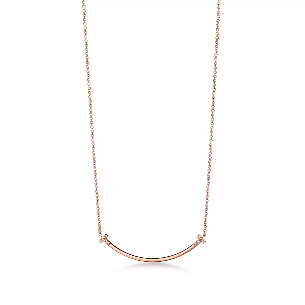 Pendente Smile in oro rosa con diamanti, piccolo