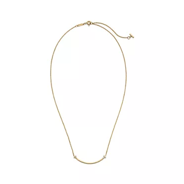 Tiffany T:Smile Small Pendant in Yellow Gold with Diamonds, 2