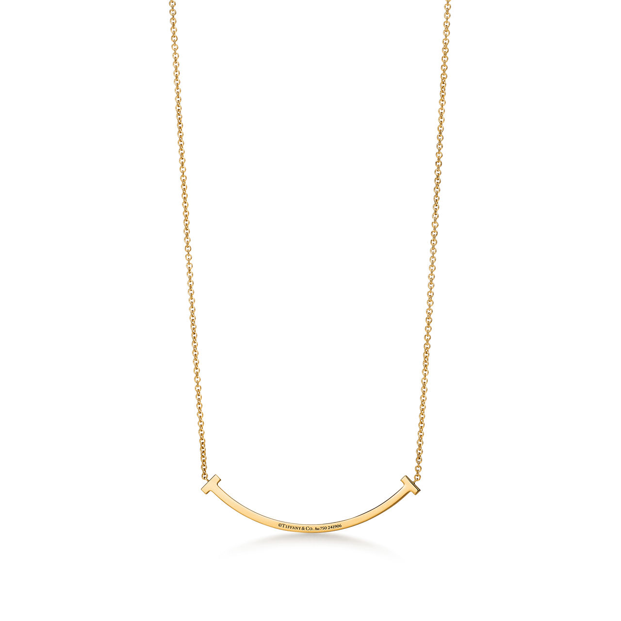 Tiffany T:Smile Small Pendant in Yellow Gold with Diamonds image number 3