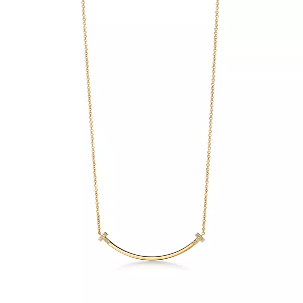 Smile kleiner Anhänger in Gelbgold mit Diamanten