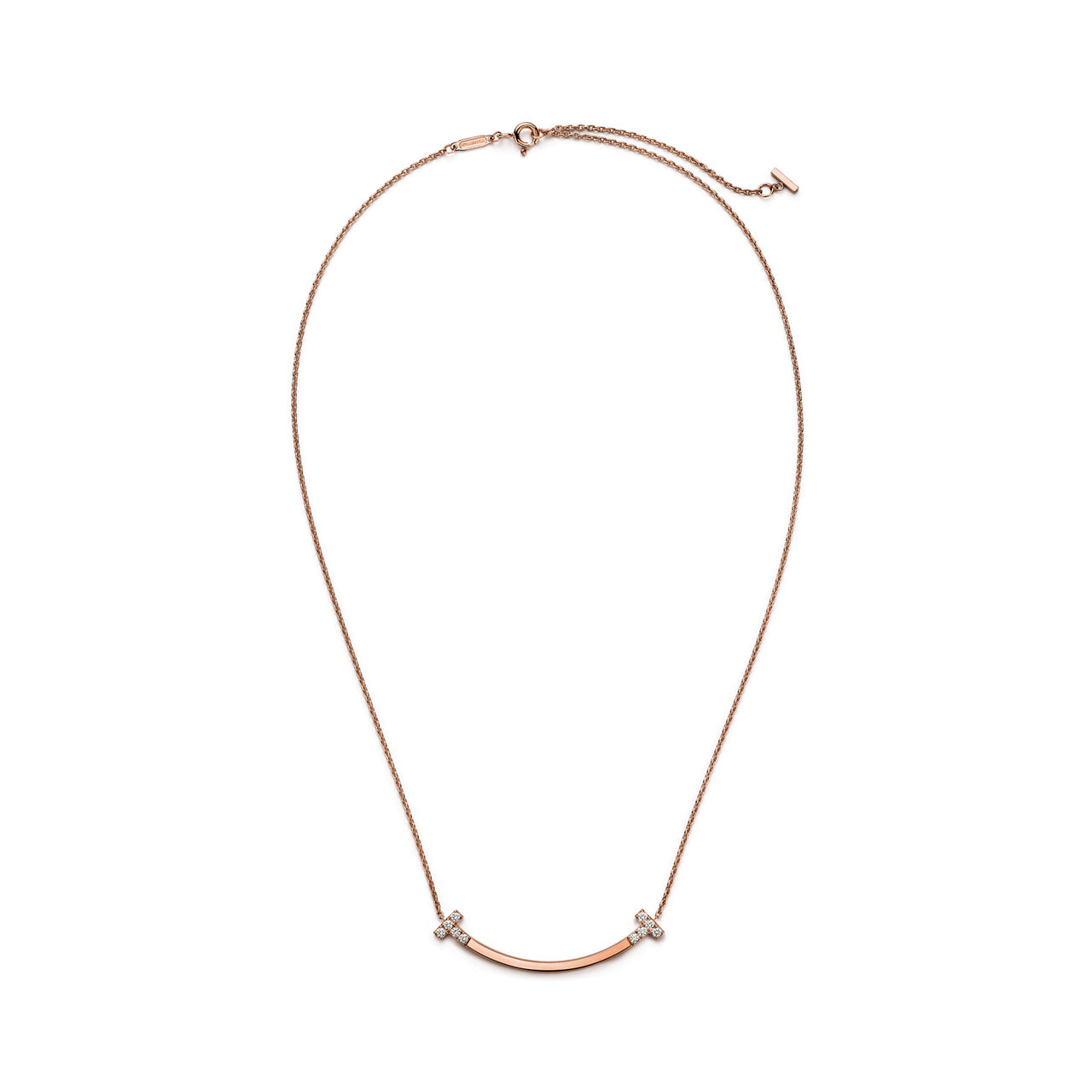 Tiffany T:Smile Medium Pendant in Rose Gold with Diamonds image number 3