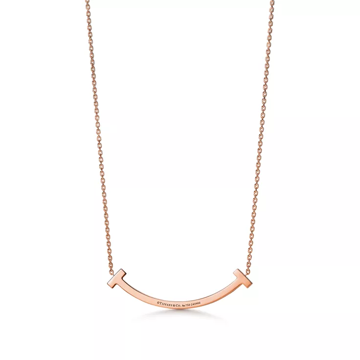 Tiffany T:Colgante Smile mediano de oro rosa con diamantes, 4
