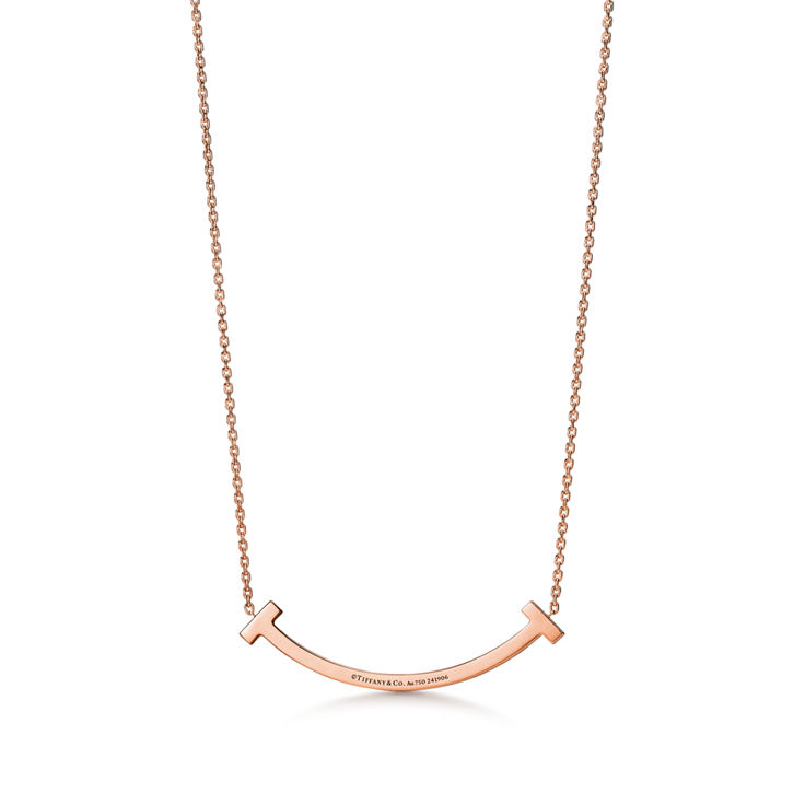 Tiffany T:Smile Medium Pendant in Rose Gold with Diamonds image number 4