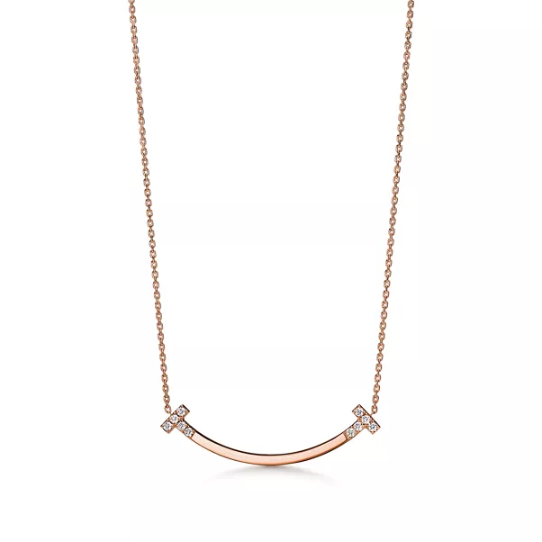 Smile mittelgroßer Anhänger in Roségold mit Diamanten.