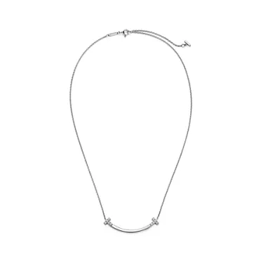 Tiffany T:Smile Medium Pendant in White Gold with Diamonds, 3