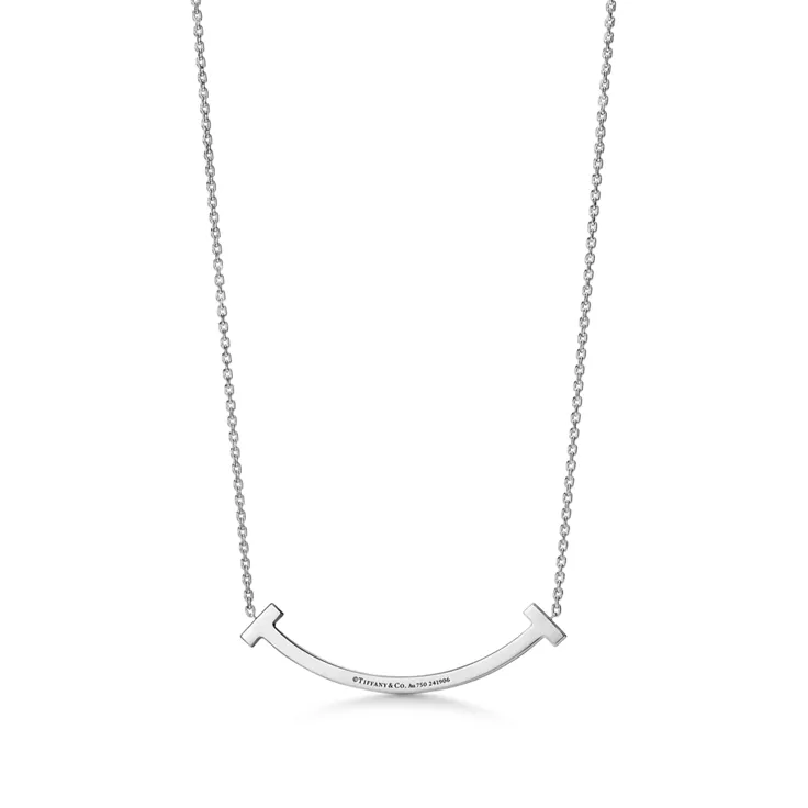 Tiffany T:Smile Medium Pendant in White Gold with Diamonds, 4