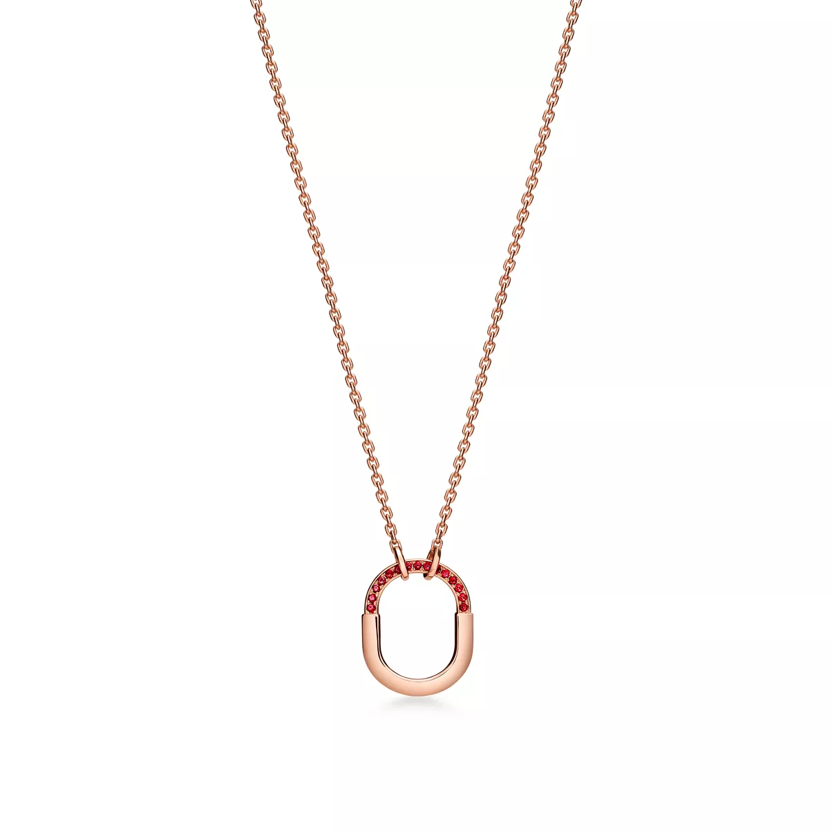 Kleiner Anh&auml;nger in Ros&eacute;gold mit Rubinen
