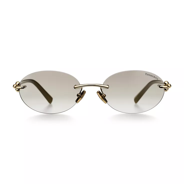 Tiffany HardWear:Sunglasses in Pale Gold-colored Metal, 1
