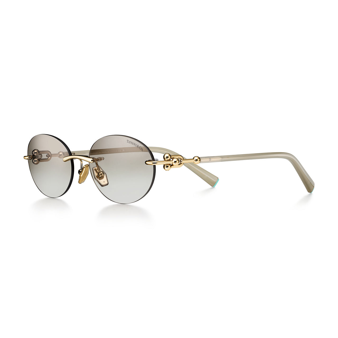 Tiffany HardWear:Sunglasses in Pale Gold-colored Metal  display picture 3