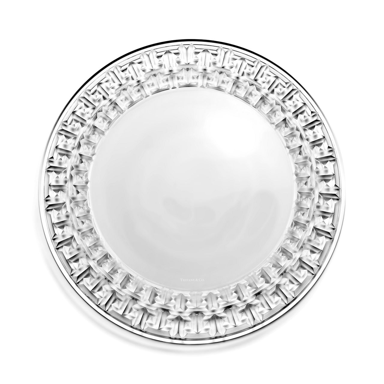 Tiffany T True Round Platter in Crystal Glass